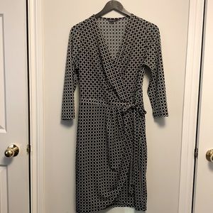 Black and white wrap dress, size Large